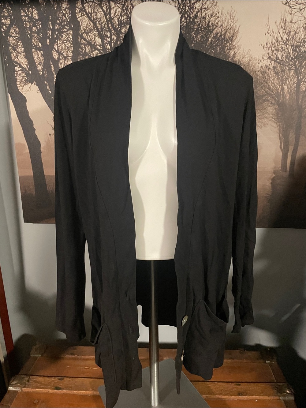 J. Jill Women's Black Open-Front Jacket - L